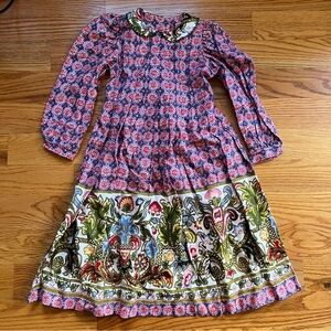Mousefeathers vintage floral patterned collared dress size 6X